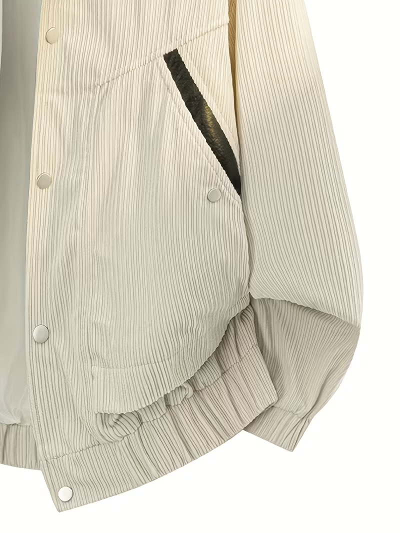 Men's Ribbed Snap-Button Jacket