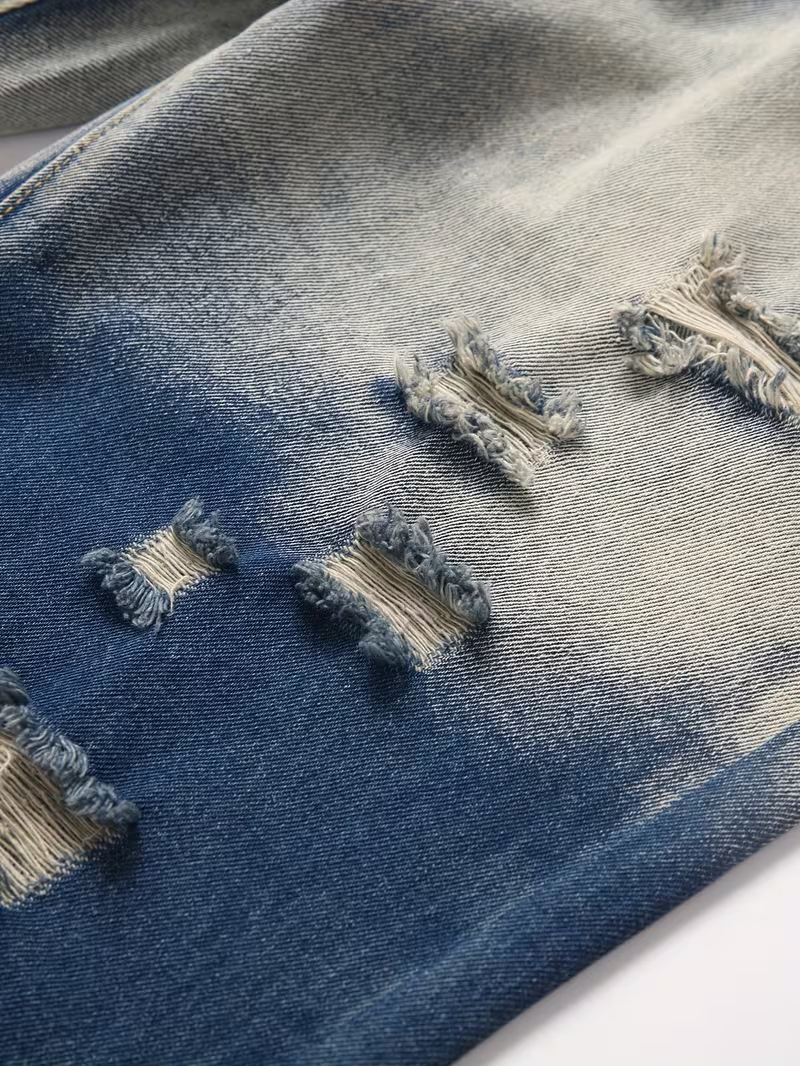 Men's Two-Tone Straight-Leg Pants