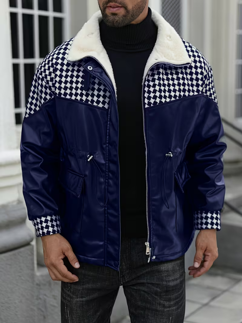 Men's Zip-Up Jacket with Collar