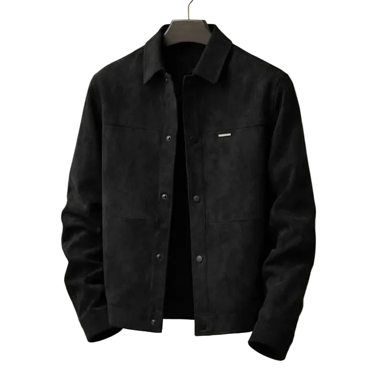 Men’s Button-Front Casual Jacket with Classic Collar