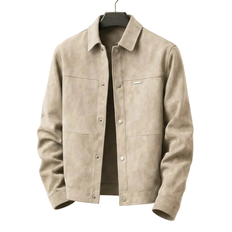 Men’s Button-Front Casual Jacket with Classic Collar