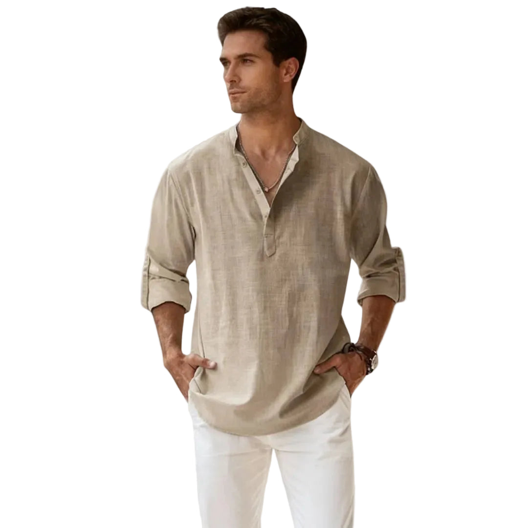 Men’s Button Neck Pullover Shirt