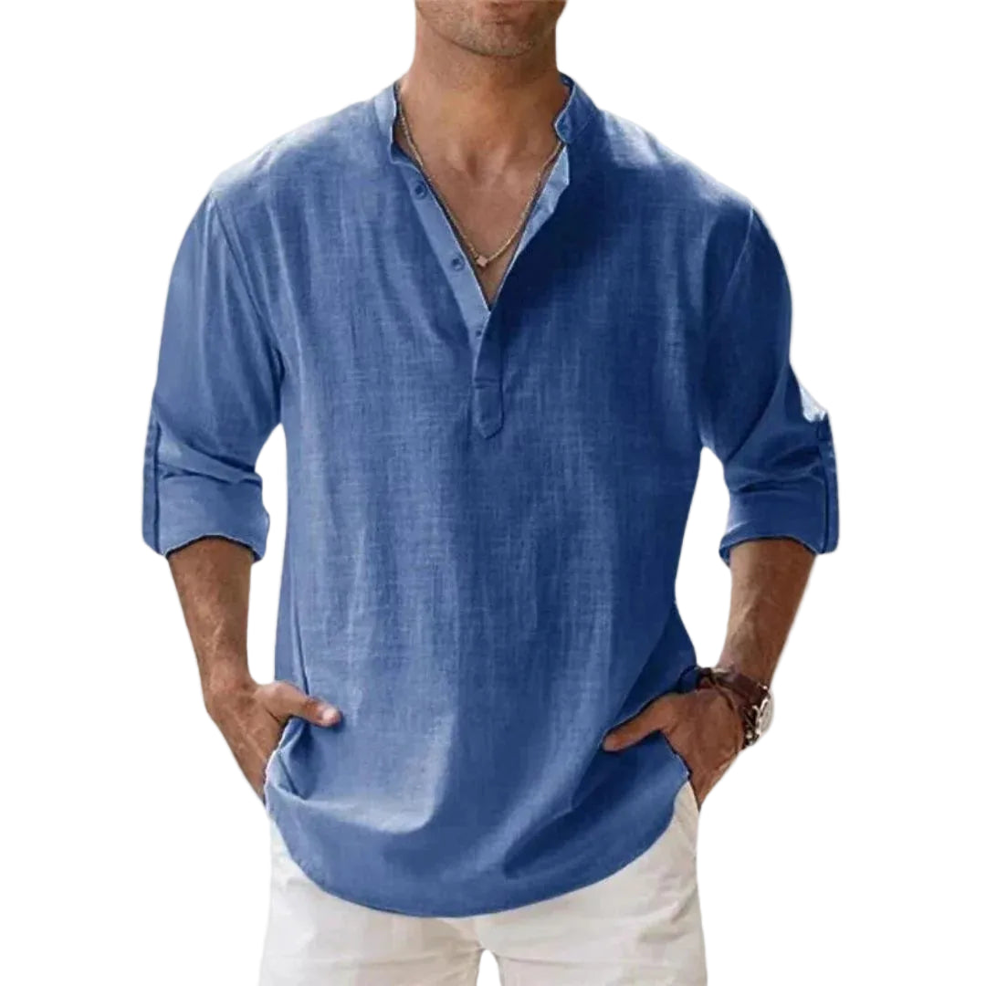 Men’s Button Neck Pullover Shirt
