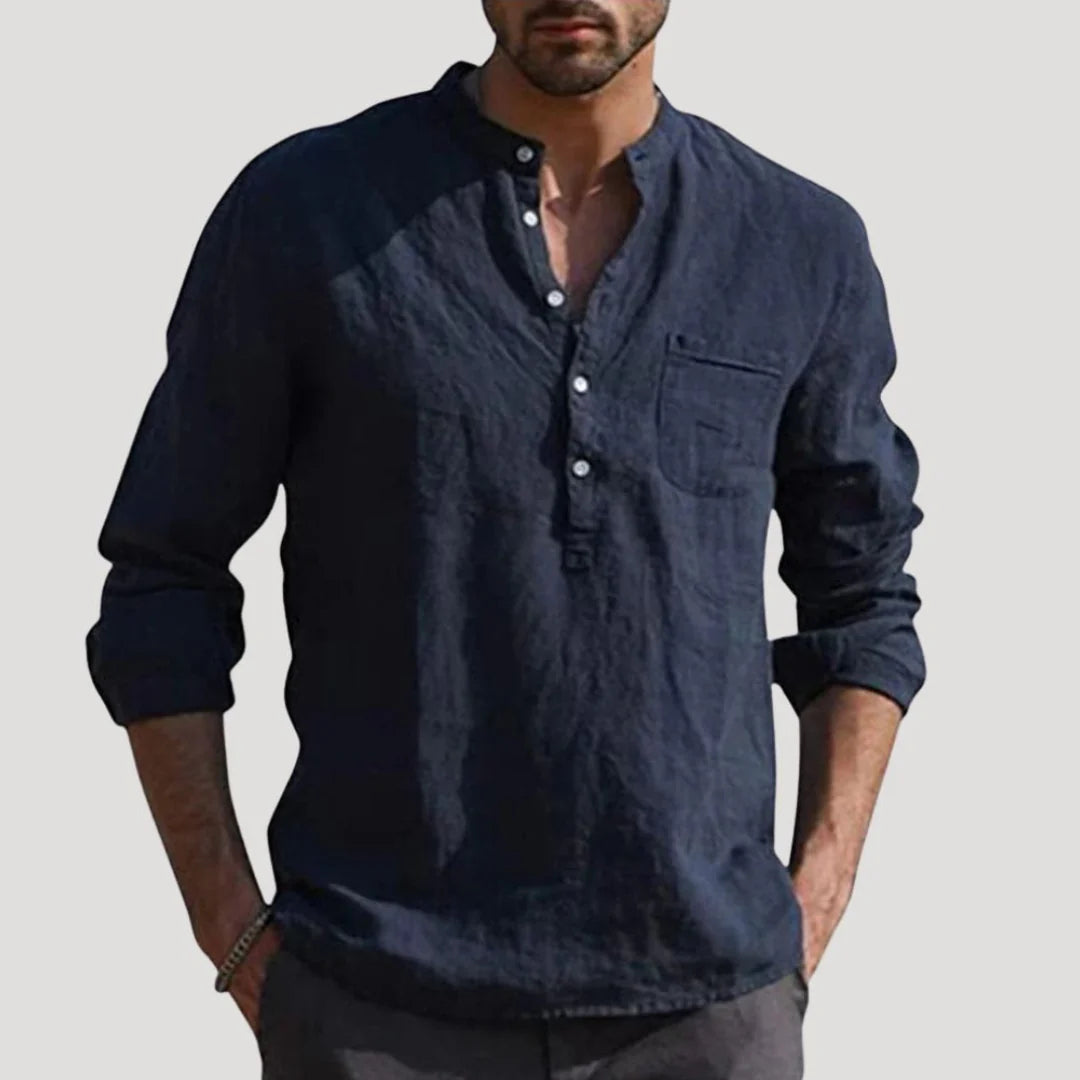 Men’s Button Placket Long Sleeve Shirt