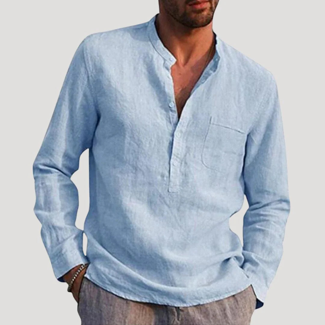 Men’s Button Placket Long Sleeve Shirt