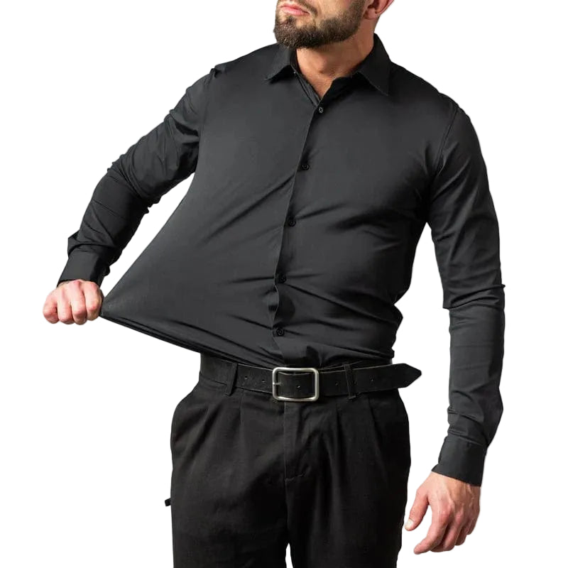 Men’s Fitted Long Sleeve Shirt with Front Buttons