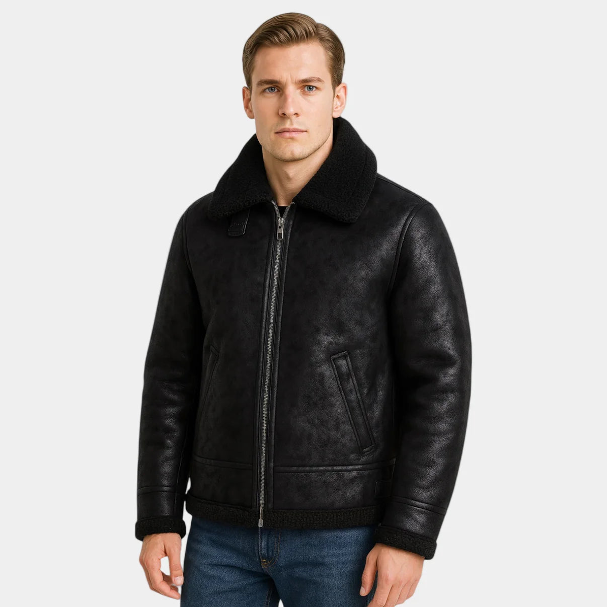 Men’s Fur Collar Zip Jacket