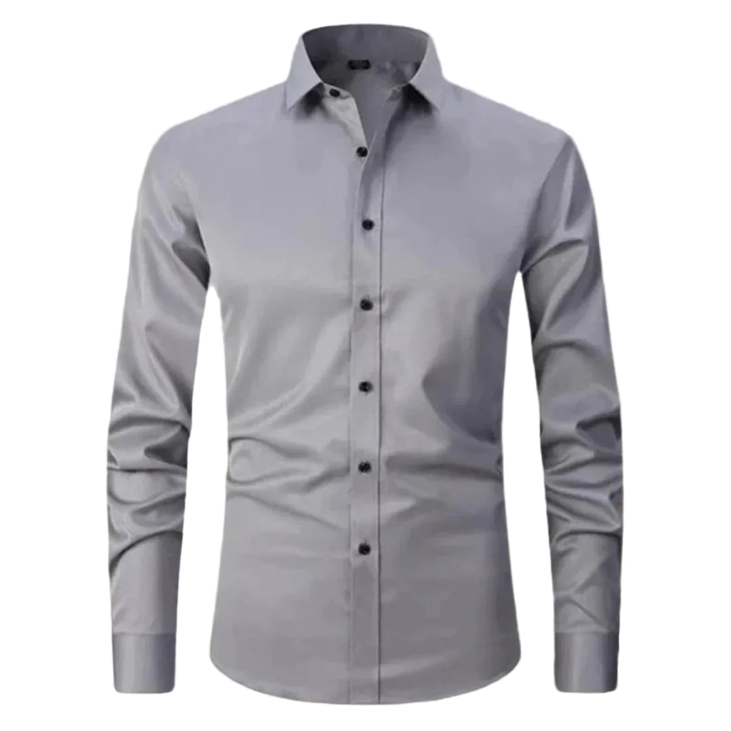 Men’s Long Sleeve Shirt with Contrast Button Detail