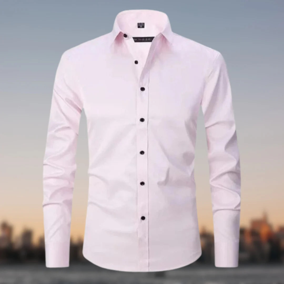 Men’s Long Sleeve Shirt with Contrast Button Detail